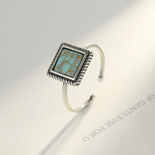 Load image into Gallery viewer, 925 Sterling Silver Fashion Simple Geometric Square Adjustable Open Ring
