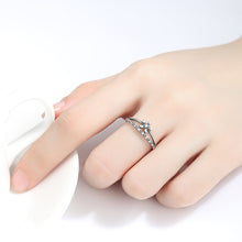 Load image into Gallery viewer, 925 Sterling Silver Fashion Elegant Flower Cubic Zirconia Adjustable Open Ring