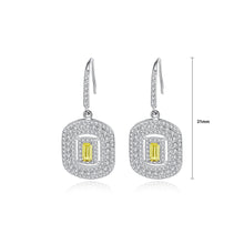 Load image into Gallery viewer, 925 Sterling Silver Fashion and Elegant Bright Geometric Earrings with Yellow Cubic Zirconia