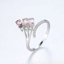 Load image into Gallery viewer, 925 Sterling Silver Fashion and Elegant Geometric Adjustable Open Ring with Cubic Zirconia