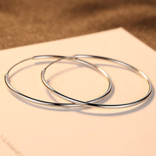 Load image into Gallery viewer, 925 Sterling Silver Simple Fashion Geometric Round Earrings 40mm