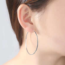 Load image into Gallery viewer, 925 Sterling Silver Simple Fashion Geometric Round Earrings 40mm