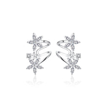 Load image into Gallery viewer, 925 Sterling Silver Fashion and Elegant Flower Cubic Zirconia Stud Earrings