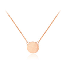 Load image into Gallery viewer, 925 Sterling Silver Plated Rose Gold Fashion Simple Geometric Round Pendant with Necklace