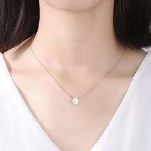 Load image into Gallery viewer, 925 Sterling Silver Plated Rose Gold Fashion Simple Geometric Round Pendant with Necklace
