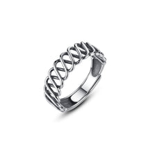 Load image into Gallery viewer, 925 Sterling Silver Simple Fashion Hollow Texture Adjustable Ring
