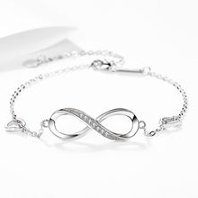 Load image into Gallery viewer, 925 Sterling Silver Fashion Simple Infinity Symbol Bracelet with Cubic Zirconia