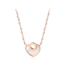 Load image into Gallery viewer, Fashion Romance Plated Rose Gold Roman Numerals Heart-shaped Titanium Steel Pendant with Necklace