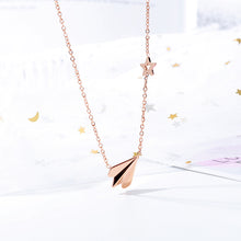 Load image into Gallery viewer, Simple Personality Plated Rose Gold Aircraft Titanium Steel Pendant with Necklace