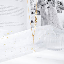 Load image into Gallery viewer, Simple and Fashion Plated Gold Leaf Titanium Steel Necklace with Imitation Pearls