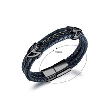 Load image into Gallery viewer, Fashion Personality Plated Black Anchor Titanium Steel Leather Short Bracelet