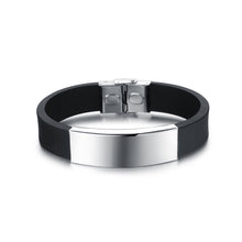 Load image into Gallery viewer, Fashion Classic Glossy Geometric Titanium Steel Silicone Bracelet