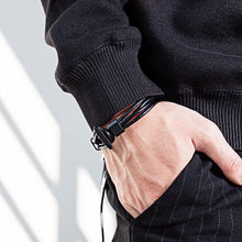 Load image into Gallery viewer, Simple and Fashion Multi-layer Black Leather Bracelet