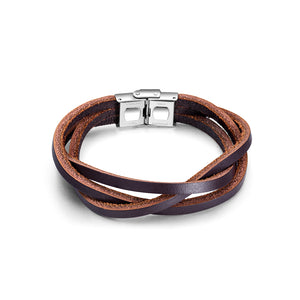 Simple Fashion Brown Multilayer Leather Bracelet