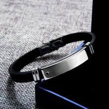 Load image into Gallery viewer, Simple Fashion Glossy Geometric Rectangular Titanium Steel Silicone Bracelet