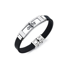 Load image into Gallery viewer, Fashion Simple Cross Geometry Titanium Steel Silicone Bracelet
