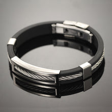 Load image into Gallery viewer, Simple Fashion Geometric Twist Titanium Steel Silicone Bracelet