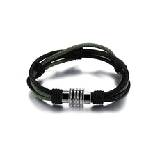 Load image into Gallery viewer, Simple Fashion Black and Green Braided Multi-layer Leather Bracelet