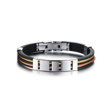 Load image into Gallery viewer, Fashion Personality Geometric Two-color Twist Titanium Steel Silicone Bracelet