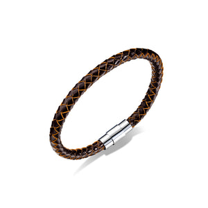 Simple Fashion Brown Braided Leather Short Bracelet