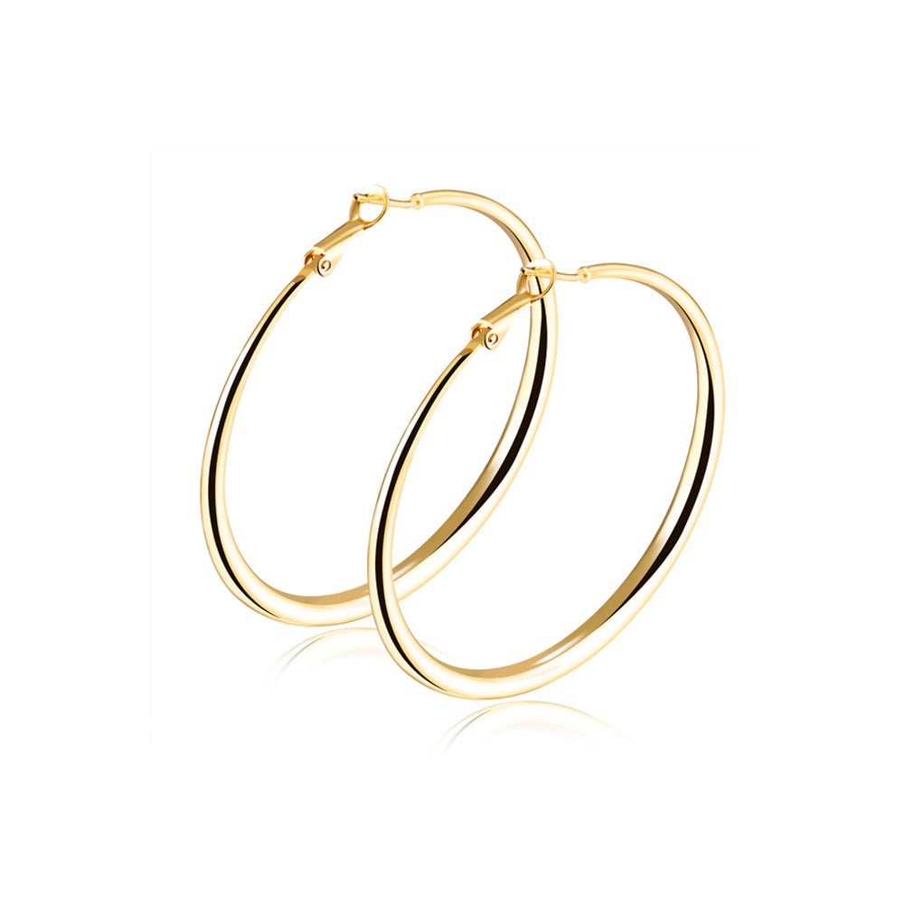 Simple Fashion Plated Gold Geometric Round Medium Earrings