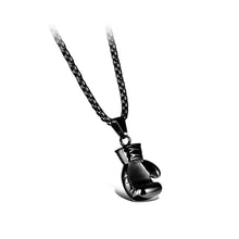 Load image into Gallery viewer, Simple and Creative Plated Black Boxing Gloves Titanium Steel Small Pendant with Necklace
