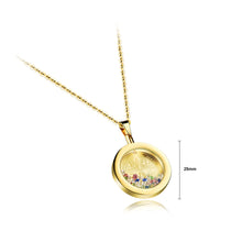 Load image into Gallery viewer, Fashionable Simple Plated Gold Religious Geometric Round Bottle Titanium Steel Pendant with Cubic Zirconia and Necklace