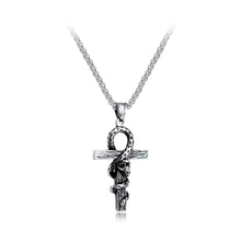 Load image into Gallery viewer, Fashion Simple Snake Wrapped Cross Titanium Steel Pendant with Necklace