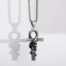 Load image into Gallery viewer, Fashion Simple Snake Wrapped Cross Titanium Steel Pendant with Necklace