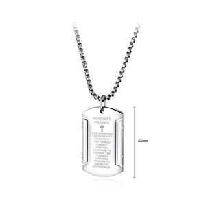 Fashion Classic Cross Scripture Geometric Titanium Steel Pendant with Necklace