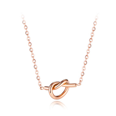 Simple and Fashion Plated Rose Gold 316L Stainless Steel Knot Necklace