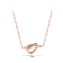 Load image into Gallery viewer, Simple and Fashion Plated Rose Gold 316L Stainless Steel Knot Necklace