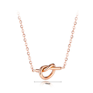 Simple and Fashion Plated Rose Gold 316L Stainless Steel Knot Necklace