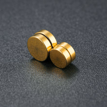 Load image into Gallery viewer, Simple Fashion Plated Gold Geometric Round Titanium Steel Magnetic Suction Large Ear Clip