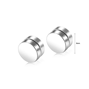 Simple Fashion Geometric Round Titanium Steel Magnetic Suction Small Ear Clip