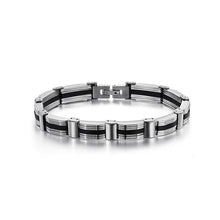 Load image into Gallery viewer, Simple Personality Geometric Silicone Titanium Steel Bracelet