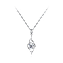 Load image into Gallery viewer, 925 Sterling Silver Fashion and Elegant Water Drop-shaped Cubic Zirconia Pendant with Necklace