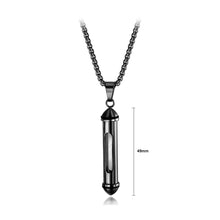 Load image into Gallery viewer, Simple Classic Plated Black Cylindrical Perfume Bottle Titanium Steel Pendant with Necklace