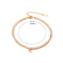 Load image into Gallery viewer, Simple and Fashion Plated Rose Gold Round Beads Titanium Steel Double-layer Anklet