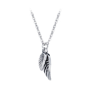 Fashion Classic Titanium Steel Angel Wing Pendant with Necklace