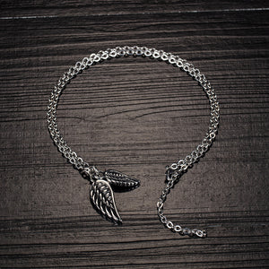 Fashion Classic Titanium Steel Angel Wing Pendant with Necklace