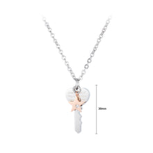 Load image into Gallery viewer, Fashion Classic Couple Key Rose Gold Star Titanium Steel Pendant with Necklace For Women