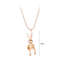 Load image into Gallery viewer, Fashion Cute Plated Rose Gold Rabbit Titanium Steel Pendant with Necklace