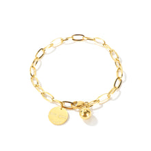 Load image into Gallery viewer, Simple Fashion Plated Gold Geometric Round Titanium Steel Bracelet