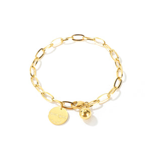 Simple Fashion Plated Gold Geometric Round Titanium Steel Bracelet