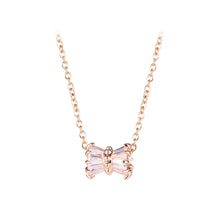 Load image into Gallery viewer, Fashion and Simple Plated Rose Gold Geometric Small Waist Pendant with Cubic Zirconia and Necklace