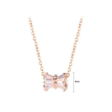 Load image into Gallery viewer, Fashion and Simple Plated Rose Gold Geometric Small Waist Pendant with Cubic Zirconia and Necklace