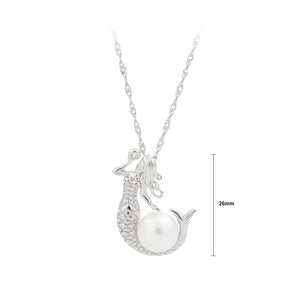 925 Sterling Silver Fashion and Elegant Mermaid Freshwater Pearl Pendant with Necklace