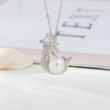 Load image into Gallery viewer, 925 Sterling Silver Fashion and Elegant Mermaid Freshwater Pearl Pendant with Necklace