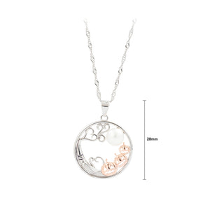 925 Sterling Silver Fashion Creative Round Pumpkin Freshwater Pearl Pendant with Necklace